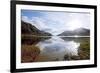 Sun Reflection of Loch Shiel Lake at Glenn Finnan Highlands Scotland-vichie81-Framed Photographic Print