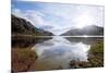 Sun Reflection of Loch Shiel Lake at Glenn Finnan Highlands Scotland-vichie81-Mounted Photographic Print