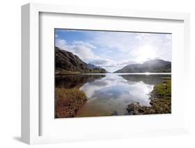 Sun Reflection of Loch Shiel Lake at Glenn Finnan Highlands Scotland-vichie81-Framed Photographic Print