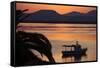 Sun Rise over the Lagoon of Sant'Antioco, Sardinia, Italy, Mediterranean, Europe-Oliviero Olivieri-Framed Stretched Canvas