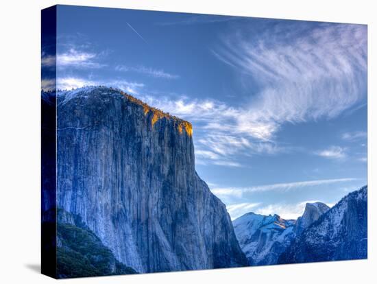 Sun Rises, First Light on Top of El Capitan, Yosemite, California, USA-Tom Norring-Stretched Canvas