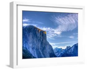 Sun Rises, First Light on Top of El Capitan, Yosemite, California, USA-Tom Norring-Framed Photographic Print