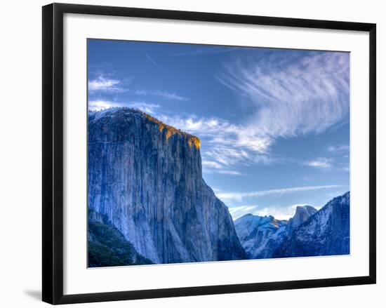 Sun Rises, First Light on Top of El Capitan, Yosemite, California, USA-Tom Norring-Framed Photographic Print