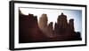 Sun Rises from Behind the Fisher Towers - Moab, Utah-Dan Holz-Framed Photographic Print