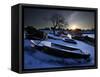 Sun Rises in Mackerel Cove on Bailey Island Where Fishermen's Skiffs Wait Out the Winter, in Maine-null-Framed Stretched Canvas