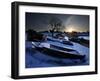 Sun Rises in Mackerel Cove on Bailey Island Where Fishermen's Skiffs Wait Out the Winter, in Maine-null-Framed Photographic Print