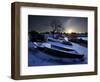 Sun Rises in Mackerel Cove on Bailey Island Where Fishermen's Skiffs Wait Out the Winter, in Maine-null-Framed Photographic Print