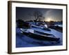 Sun Rises in Mackerel Cove on Bailey Island Where Fishermen's Skiffs Wait Out the Winter, in Maine-null-Framed Photographic Print