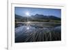 Sun rises on Peak Emet reflected in Lake Andossi Chiavenna Valley Spluga Valley  Valtellina Lombard-ClickAlps-Framed Photographic Print