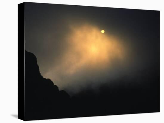 Sun Rises Over Mountain Top, Kilimanjaro-Michael Brown-Stretched Canvas