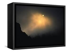 Sun Rises Over Mountain Top, Kilimanjaro-Michael Brown-Framed Stretched Canvas