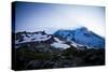 Sun Rising from Behind Mount Rainier - Mount Rainier National Park, Washington-Dan Holz-Stretched Canvas