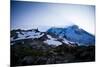 Sun Rising from Behind Mount Rainier - Mount Rainier National Park, Washington-Dan Holz-Mounted Photographic Print