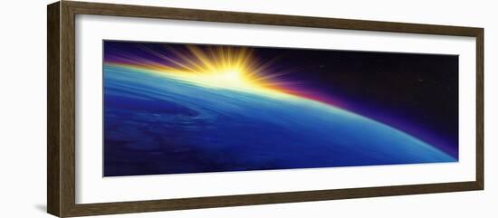 Sun Rising over the Earth-null-Framed Photographic Print