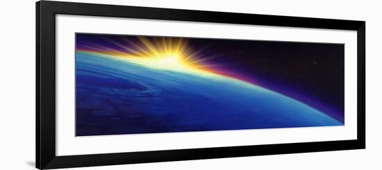 Sun Rising over the Earth-null-Framed Photographic Print