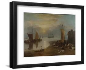 Sun Rising Through Vapour, Fishermen Cleaning and Selling Fish, 1804-1806-J. M. W. Turner-Framed Giclee Print