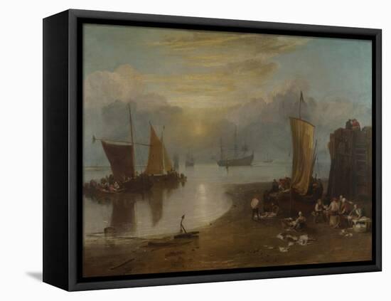 Sun rising through Vapour: Fishermen cleaning and selling Fish. Before 1807-J. M. W. Turner-Framed Stretched Canvas