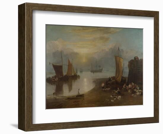 Sun rising through Vapour: Fishermen cleaning and selling Fish. Before 1807-J. M. W. Turner-Framed Giclee Print