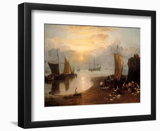 Sun Rising Through Vapour: Fishermen Cleaning and Selling Fish-J. M. W. Turner-Framed Giclee Print