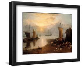 Sun Rising Through Vapour: Fishermen Cleaning and Selling Fish-J. M. W. Turner-Framed Giclee Print