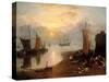 Sun Rising Through Vapour: Fishermen Cleaning and Selling Fish-J. M. W. Turner-Stretched Canvas