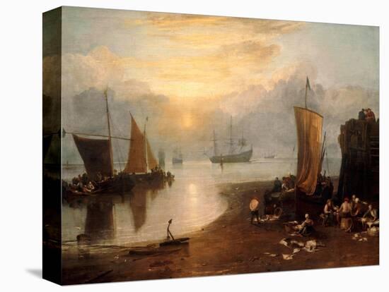 Sun Rising Through Vapour: Fishermen Cleaning and Selling Fish-J. M. W. Turner-Stretched Canvas