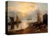 Sun Rising Through Vapour: Fishermen Cleaning and Selling Fish-J. M. W. Turner-Stretched Canvas