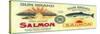 Sun Salmon Can Label - Puget Sound, WA-Lantern Press-Stretched Canvas