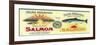 Sun Salmon Can Label - Puget Sound, WA-Lantern Press-Framed Premium Giclee Print