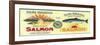 Sun Salmon Can Label - Puget Sound, WA-Lantern Press-Framed Premium Giclee Print