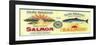 Sun Salmon Can Label - Puget Sound, WA-Lantern Press-Framed Art Print