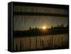 Sun Sets on a Sub Zero Day Behind the Skyline of Milwaukee-null-Framed Stretched Canvas