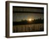 Sun Sets on a Sub Zero Day Behind the Skyline of Milwaukee-null-Framed Photographic Print