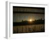 Sun Sets on a Sub Zero Day Behind the Skyline of Milwaukee-null-Framed Photographic Print