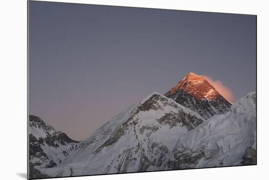 Sun Sets on Mount Everest Seen from Kala Patar, Khumbu, Himalayas, Nepal, Asia-Alex Treadway-Mounted Photographic Print