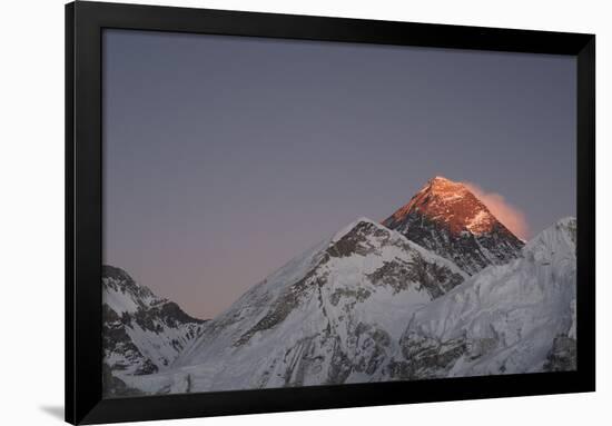 Sun Sets on Mount Everest Seen from Kala Patar, Khumbu, Himalayas, Nepal, Asia-Alex Treadway-Framed Photographic Print