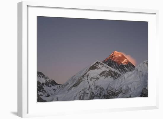 Sun Sets on Mount Everest Seen from Kala Patar, Khumbu, Himalayas, Nepal, Asia-Alex Treadway-Framed Photographic Print