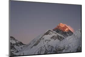 Sun Sets on Mount Everest Seen from Kala Patar, Khumbu, Himalayas, Nepal, Asia-Alex Treadway-Mounted Photographic Print