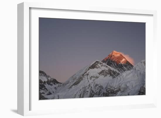 Sun Sets on Mount Everest Seen from Kala Patar, Khumbu, Himalayas, Nepal, Asia-Alex Treadway-Framed Photographic Print