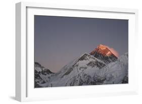 Sun Sets on Mount Everest Seen from Kala Patar, Khumbu, Himalayas, Nepal, Asia-Alex Treadway-Framed Photographic Print