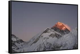 Sun Sets on Mount Everest Seen from Kala Patar, Khumbu, Himalayas, Nepal, Asia-Alex Treadway-Framed Stretched Canvas