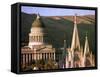 Sun Sets on Utah's Capitol Building-null-Framed Stretched Canvas