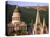 Sun Sets on Utah's Capitol Building-null-Stretched Canvas