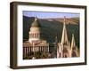 Sun Sets on Utah's Capitol Building-null-Framed Premium Photographic Print