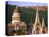 Sun Sets on Utah's Capitol Building-null-Stretched Canvas