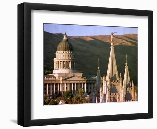 Sun Sets on Utah's Capitol Building-null-Framed Photographic Print