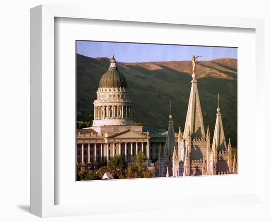 Sun Sets on Utah's Capitol Building-null-Framed Photographic Print