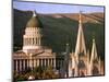 Sun Sets on Utah's Capitol Building-null-Mounted Photographic Print