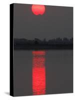 Sun Sets over a Lake on the Outskirts of Bucharest, Romania-null-Stretched Canvas