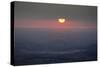 Sun sets over a moody Weslh landscape-Charles Bowman-Stretched Canvas